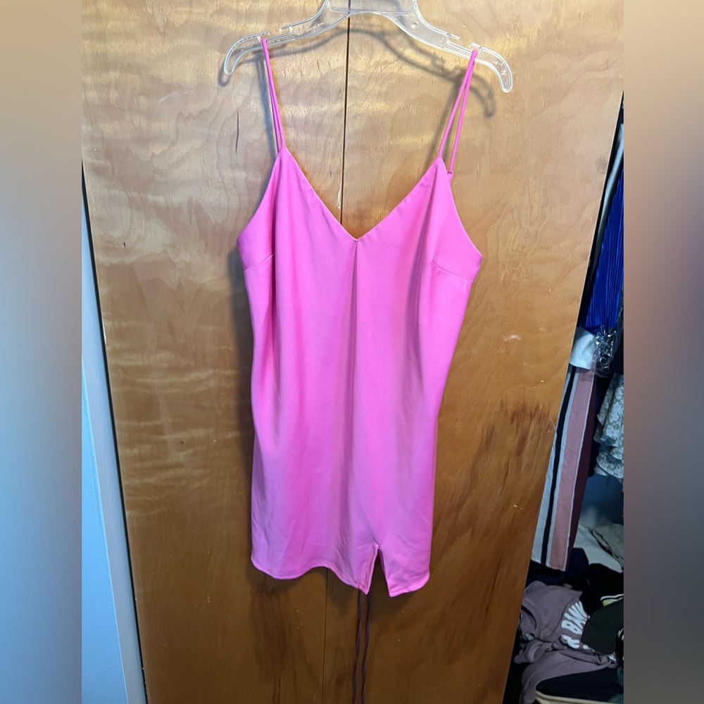 Hot pink slip dress